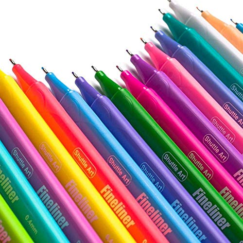 Shuttle Art Fineline Colored Pens, 100 Colors 0.4mm Fineliner Color Pen Set  Fine Line Drawing Pen Fine Point Markers Perfect for Adult Coloring Books