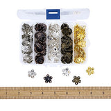 Pandahall 5-Petal Iron Filigree Flower Bead Caps 18x8mm Jewelry Making End Caps About 200pcs/box