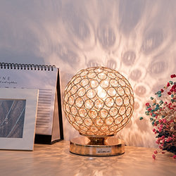 Crystal Ball Table Lamp - HAITRAL Vintage Modern Night Light Lamp, Nightstand Decorative Room