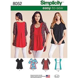 Simplicity 8052 Easy to Sew Women's Blouse Top Sewing Patterns, Sizes XXS-XXL