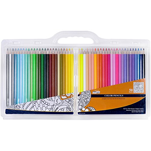 Pro-Art 033307250 50 Piece Color Pencil Set Clam Pack, Assorted