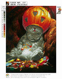 MXJSUA 5D Diamond Painting Round Drill Kits for Adults Pasted Arts Craft for Home Wall Decor Candy Cat 12x16in
