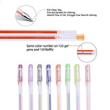 Tanmit 240 Gel Pens Set 120 Colored Gel Pen plus 120 Refills for Adults Coloring Books Drawing