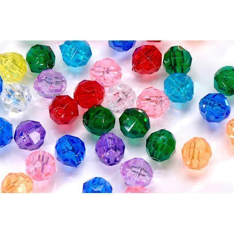 Bulk Buy: Darice DIY Crafts Faceted Acrylic Beads Translucent Multi Color 10mm 48 pieces