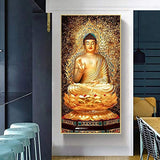 Golden Buddha Lotus Feng Shui Paintings Wall Art Posters and Prints Canvas Painting Wall Art Pictures Home Decor-27.5 ”x55.1”(70x140cm)Frameless