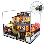 ZQWE Japanese-Style Romantic Assembled House Creative Wooden Hand-Assembled Building Model DIY Wooden Doll House Miniature kit with Dust Cover