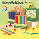 Arrtx Colored Pencils Kit for Adult Coloring 126 Colors with Sketchbook, Professional Soft Core Coloring Pencils for Artists Colorists, Premium Art Drawing Supplies with High Pigment Vibrant Colors