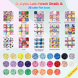 Meland Clay Beads Bracelet Making Kit - 7905Pcs Jewelry Making Kit with 28 Colors Flat Polymer Beads, Smiley Face & Large Charm Beads, Craft Kit for Teen Girls Gift Age 8-12 for Bracelet Making