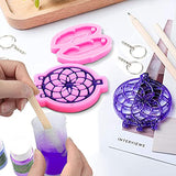 4 Pcs Dream Catcher Silicone Keychain Molds, Epoxy Resin Casting Molds with 10 Keychains, Pink Dream Catcher Feather Molds for Keychain Pendants, Easy to Demold for Jewelry Making Silicone Molds