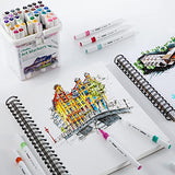 72 Ohuhu Markers Alcohol Based: Pack with 24 Skin Tone Alcohol Markers + 48-color Art Marker Set, Double Tipped Markers for Artist Adults' Coloring Illustration Architectural Design