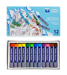 Oil Pastels, 12 Color Oil Pastels Set for Kids, Children, Student, Nontoxic Oil Pastels Set for Indoor Activities At Home,Art School Supplies Smooth Blending Painting Drawing Supplies
