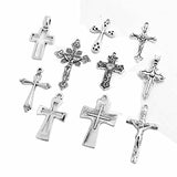 BronaGrand 25 Pieces Mixed Crosses Charms Pendants Jewelry Findings for Making Bracelet and