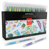 ARTEZA Dual Brush Pens TwiMarkers, Set of 100 Colors, Fine & Brush Tip Sketch Markers for Coloring, Calligraphy, Doodling, Drawing, Journaling, Sketching, Hand Lettering & Painting