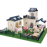 Yalanqisi DIY Dollhouse Kits Homely Miniature Art with Furniture, Horses, Pets, Dolls, and a Series of Units.（180pcs）