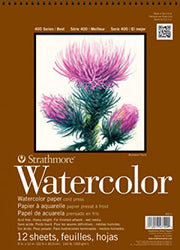 Pro-Art STR-440-3 12 Sheet No.140 Strathmore Watercolor Wire Bound Pad, 12 by 18"