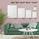 GOTIDEAL18Pcs Stretched Canvases for Painting Multi Pack 4x4", 5x7", 8x10",9x12", 11x14" Set, Primed White - 100% Cotton Artist Blank Canvas Boards for Painting, Acrylic Pouring,Oil Paint