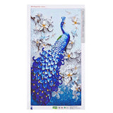 ULELA DIY 5D Diamond Painting by Numbers Kits for Adults Full Diamond Large Lucky Bird Peacock Animal Embroidery Home Wall Decor (18x30 Inch/45x75 cm)