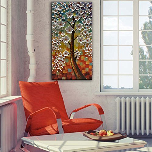 YaSheng Art -Landscape Oil Painting On Canvas Textured Tree Abstract  Contemporary Art Wall Paintings Handmade painting Home Office Decorations  Canvas