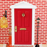 YOUTHINK 1: 12 Dollhouse Door, Miniatures Wooden Dollhouse Furniture Dollhouse Mini Door Children Role Play Toy (red)