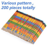 200 Pieces Building Block Wood Pencils Colorful Round Pencils with Top Erasers Kids Birthday Goody Bag Bulk Filler for Exams, School, Office, Sketching and Learning Activities (200)