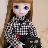 HGFDSA 1/6 BJD Doll 10.6" SD Jointed Dolls Handmade Full Set DIY Toy Action Figure with Clothes Shoes Wig Best Gift for Girls