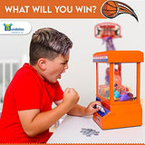 Bundaloo Slam Dunk Claw Machine - Miniature Candy Grabber for Kids with 3 Small Basketballs, 30 Reusable Tokens - Electronic Prize Dispenser Toy with Arcade Music - Party Game for Children