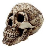 Atlantic Collectibles Aztec Nahuatl Codices Tattoo Skull Decorative Figurine