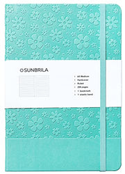 SUNBRILA Journal for Women-Journal Notebook Hardcover 208 Pages Lined, PU Leather Notebook Embossed Flowers, 5.7 X 8.4 in, 100gsm A grade Paper, Light Pink