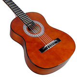 Kids Classical Guitar Half Size 34 Inch Spruce Wooden Guitar for Students, Beginners and Starters, Dark Brown