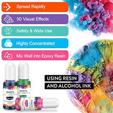 Alcohol Ink Set-24 Color High Concentrated Alcohol Ink for Epoxy Resin, Great for Resin Petri Dish Making, Epoxy Resin Art Projects, Jewelry Making, Tumbler Making (24 x 10ml)