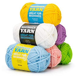 6x60g Yarn for Crocheting and Knitting; 6x66M Cotton Yarn for Crocheting and Knitting with Easy-to-See Stitches; Worsted-Weight Medium #4;Cotton-Nylon Blend Yarn for Beginners Crochet Kit Making