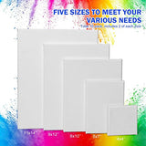 COYMOS Stretched White Blank Canvas Rectangular Canvas Boards for Painting, Acrylic Pouring, Oil Paint & Artist Media - 10 Pack 4"x4", 5"x7", 8"x10", 9"x12", 11"x14"