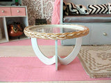 Miniature Table, Modern Dollhouse Wooden Furniture White Transparent Handmade