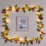 Omika Artificial Flowers Rose Vine Fairy Lights, 6.5ft 20 LED Battery Powered Hanging Garland