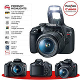 Canon EOS Rebel T7 DSLR Camera + EF-S 18-55mm f/3.5-5.6 is II + EF 75-300mm f/4-5.6 III Lens + Canon EOS Shoulder Bag + 2X 64GB Memory Card + 58mm Wide Angle & Telephoto Lens + Slave Flash + Tripod