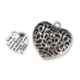 Kissitty About 60pcs/100g Antique Silver Random Mixed Alloy Love Heart Pendants Collection