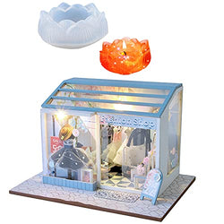 ZQWE Transparent Dollhouse Kit Creative Modern Shop Handmade Mini House 3D Miniature Wooden Dollhouse Model Craft Surprise Toys Xmas Present for Girls(Beauty Studio)-Buy one get one Free