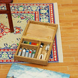 SAMCAMI Wooden Dollhouse Furniture and Accessories - Easel Oil Painting Set (7 PCS) for 1 12 Scale Miniature Dollhouse (Blown)