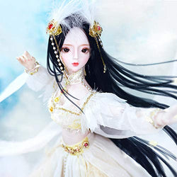 HGFDSA 60Cm BJD Girl 1/3 Scale Ball Jointed Doll Full Set Includes Costume Wig Accessories Dress Girls Toys Best Birthday Gift for Girl,C