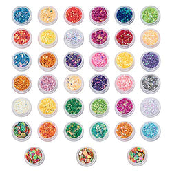OLYCRAFT 39 Boxes Glitter Sequins 4-Style Iridescent Flakes Chunky Glitters for Epoxy Resin Crafts, Makeup, Nail Arts, Hair and Body Decorations
