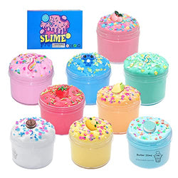 Butter Slime Kit for Girls 9 Pack,Party Favors Stretchy and Non-Sticky, Stress Relief Toy for Boys and Girls