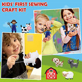 CiyvoLyeen Farm Animals Sewing Craft Kit Felt Plush Animal DIY Craft Sewing for Girls and Boys Beginners Educational Sewing Kit Includes 12 Projects