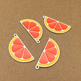 SANQIU Enamel Orange Charm Pack of 10 for Jewelry Making Fruit Pendant