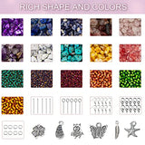 6000PCS Jewelry Making Kit -Seed Crystal Beads for Jewelry Making, with Gemstone Chip Beads, Jewelry Wire, Pliers, Tweezer for Ring, Bracelet, Necklace, Earring Adults Jewelry Making Supplies BY WEKEY