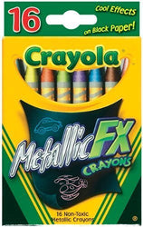 Crayola Metallic FX Crayons (2-Pack of 16) (2), Orange, 2-Pack
