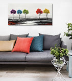 Handmade Colorful Tree Oil Painting on Canvas Modern Abstract Large Landscape Wall Art for Living Room