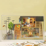 ZQWE Modern Japanese Style DIY Assembled House Doll House 3D Wooden Miniature Doll House Furniture Toy Kit with Dustproof 1:24 Scale Creative Gift for Family and Friends, ZQWE-USDIYHOUSE2132