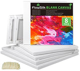 Blank Canvas Boards for Painting, Set of 8 Art Square Canvas Frame Panels, Board Stretcher Academy Acrylic Oil Water Painting, Stretched Wooden Frames, 100% Cotton, Canvases for Kids & Artist