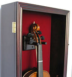 Fiddle, Violin Display Case Shadow Box with Hanger, with Lock (Mahogany Finish)