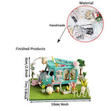 ZQWE Car Model Kits Shop Series Handmade Wooden House DIY Dollhouse Kit Surprise Birthday Christmas Gifts with LED Light and Furniture(Car Flower Shop)